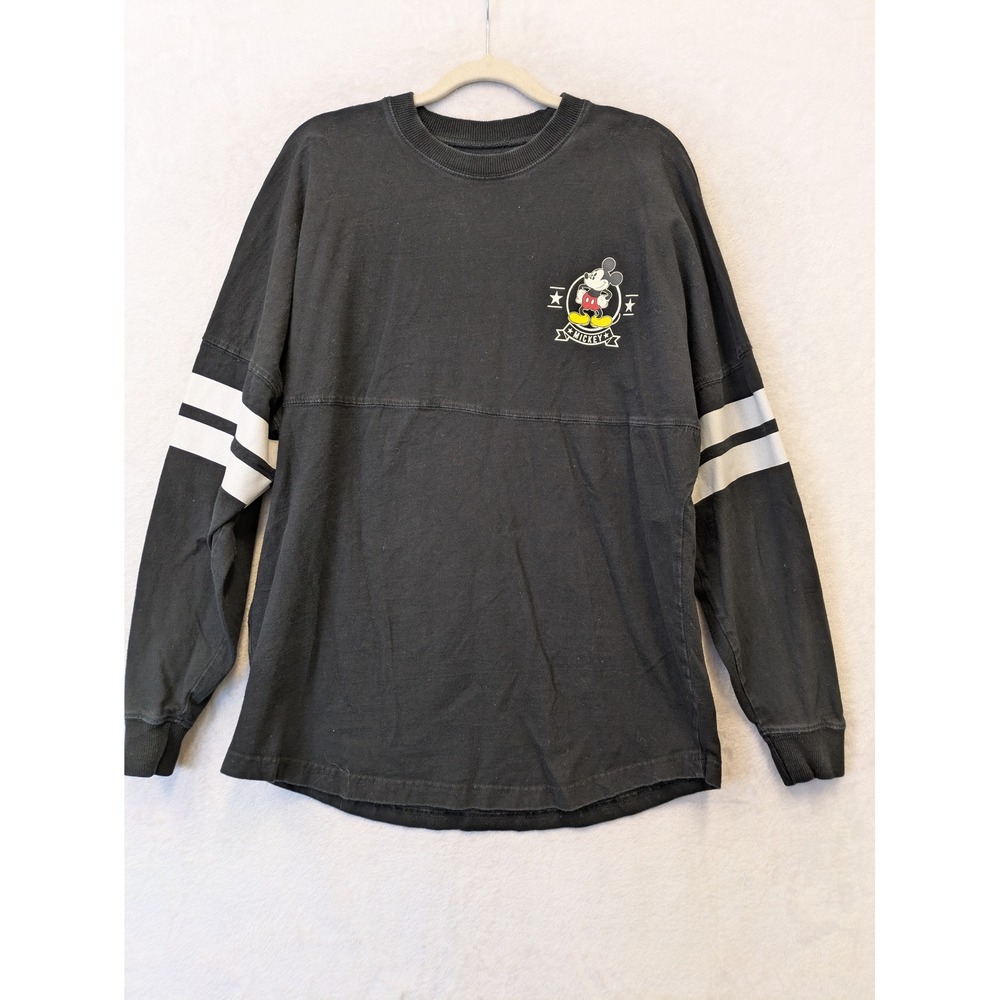 Disney Mickey Mouse Spirit Jersey Black Long Sleeve Shirt Size S/CH